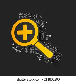 Drawing business formulas: magnifier