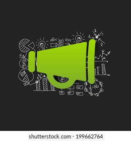 Drawing business formulas: megaphone