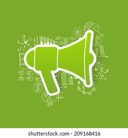 Drawing business formulas: megaphone