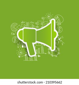 Drawing business formulas: megaphone