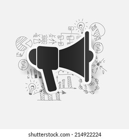 Drawing business formulas: megaphone