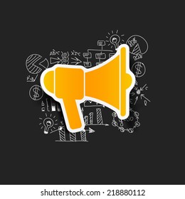 Drawing business formulas: megaphone