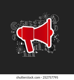 Drawing business formulas: megaphone
