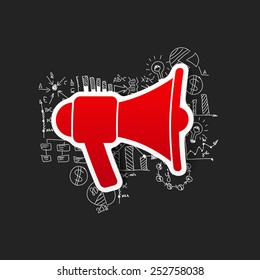 Drawing business formulas: megaphone