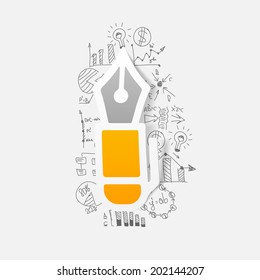 Drawing business formulas: pen
