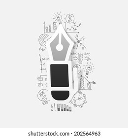 Drawing business formulas: pen