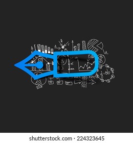 Drawing business formulas: pen