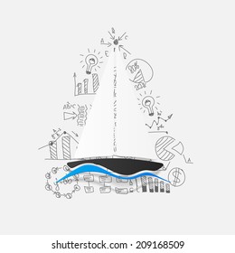 Drawing business formulas: sailboat