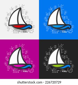 Drawing business formulas: sailboat