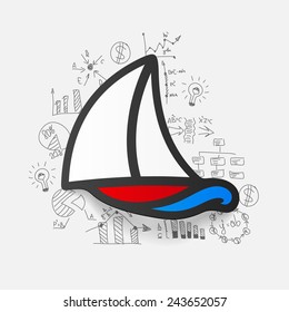 Drawing business formulas: sailboat
