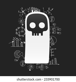Drawing business formulas: skull