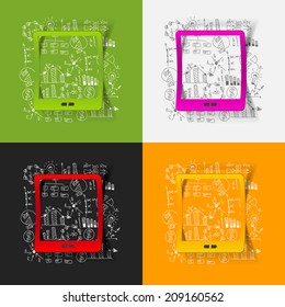 Drawing business formulas: tablet