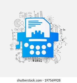 Drawing business formulas: typewriter