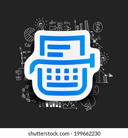 Drawing business formulas: typewriter