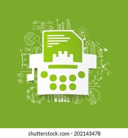 Drawing business formulas: typewriter