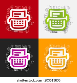 Drawing business formulas: typewriter