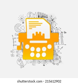 Drawing business formulas: typewriter