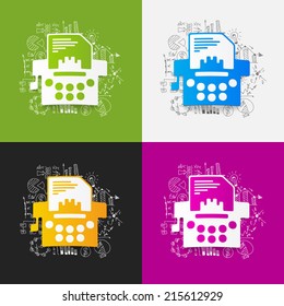 Drawing business formulas: typewriter