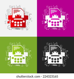 Drawing business formulas: typewriter