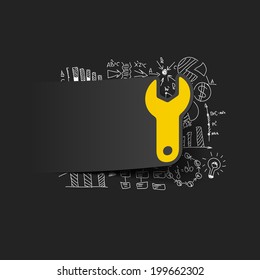 Drawing business formulas: wrench