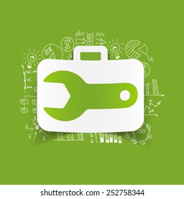 Drawing business formulas: wrench