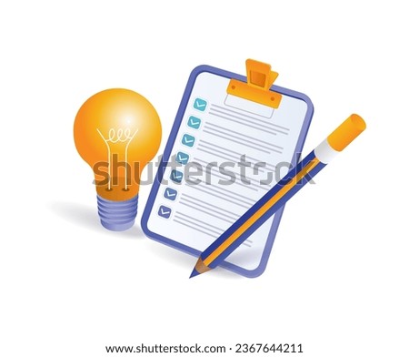 Drawing up a business idea plan on a clipboard