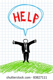 Drawing of businessman