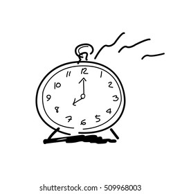 Drawing by hands clock icon, 8 o'clock