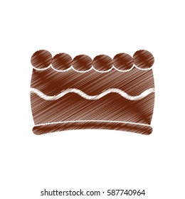 drawing cake chocolate party vector illustration eps 10