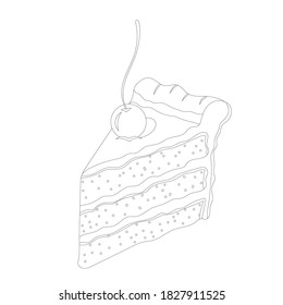 drawing of cake on a white background, vector illustration