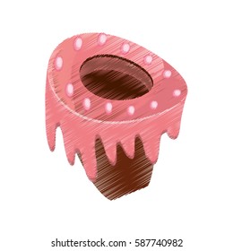 drawing cake pastry cream vector illustration eps 10