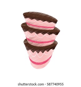 drawing cake pastry sweet vector illustration eps 10
