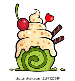 Drawing of cakes on white background. It's a vector illustration.
