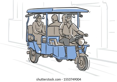 Drawing of a Calcutta Toto, Vector  illustration