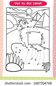 drawing a camel - animal dot to dot - coloring sheet - learn to draw