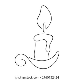 Drawing of a candle on a white background