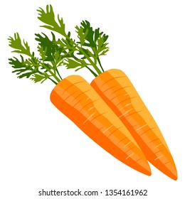 drawing carrots, isolate on a white background