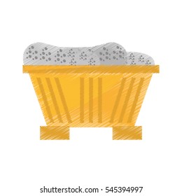 drawing cart mining mineral vector illustration eps 10