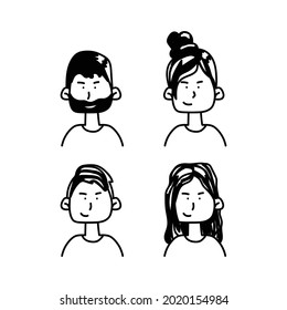 Drawing cartoon character avatar design vector