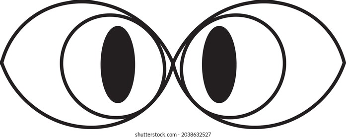 Zeichnen von Cartoon-Augen als Lernobjekte von Kindern in der Farbfärbung