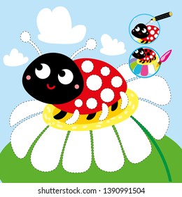 Drawing Cartoon Game Tutorial Ladybug Printable Worksheet