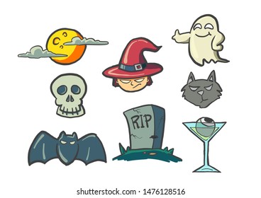 Drawing cartoon Halloween A vector format Can be used with different designs.