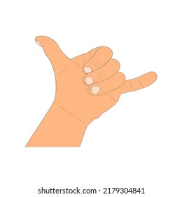 Dibujando el brazo humano aislado en fondo blanco. Gesto de mano dibujada. Estilo de arte - ilustración vectorial.