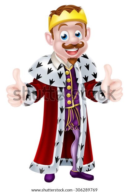 Drawing Cartoon King Character Wearing Crown Stock Vector (Royalty Free ...