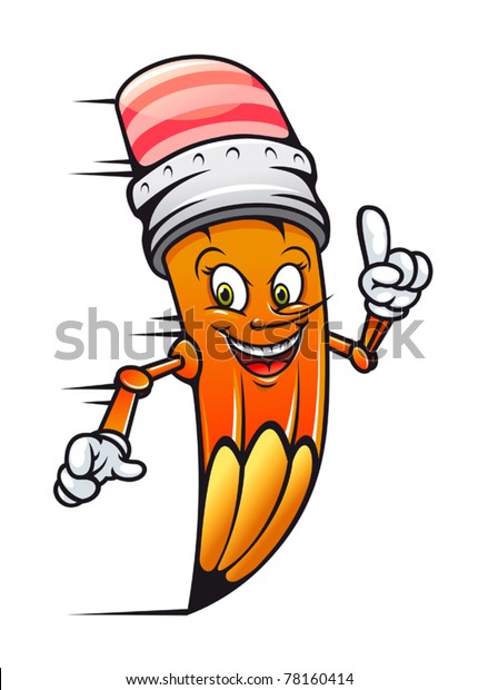 Drawing Cartoon Pencil Education Creative Design Stock Vector