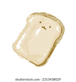 Drawing cartoon toast using watercolor techniques. Vector illustration.