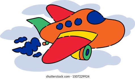 Drawing Cartoons Vector Airplane Cute Stock Vector (Royalty Free ...