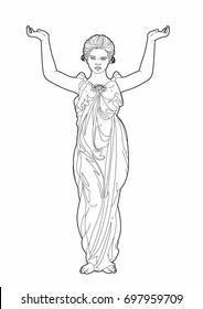 Drawing of a caryatid