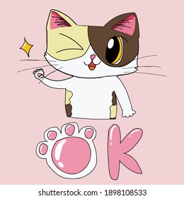drawing Cat  cartoon, vector format