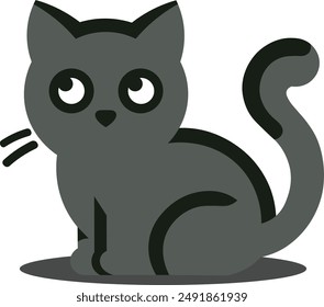 Drawing cat with round eyes